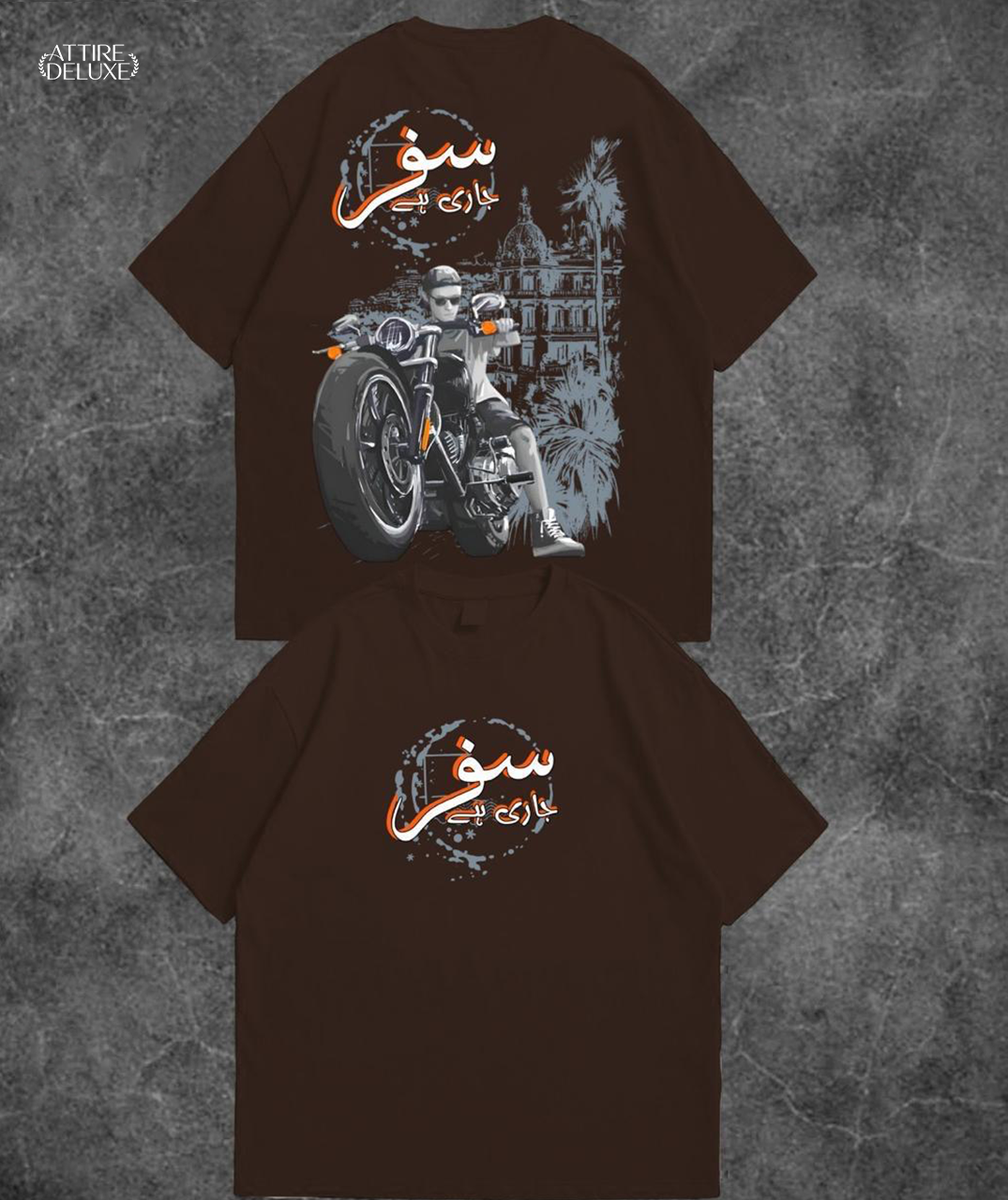 "Urban Rider Drop Shoulder Tee – سفر جاری ہے Endless Journey Streetwear Edition"
