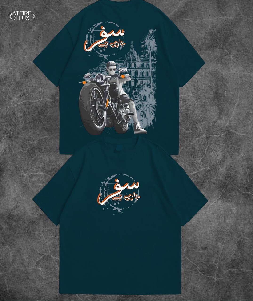 "Urban Rider Drop Shoulder Tee – سفر جاری ہے Endless Journey Streetwear Edition"