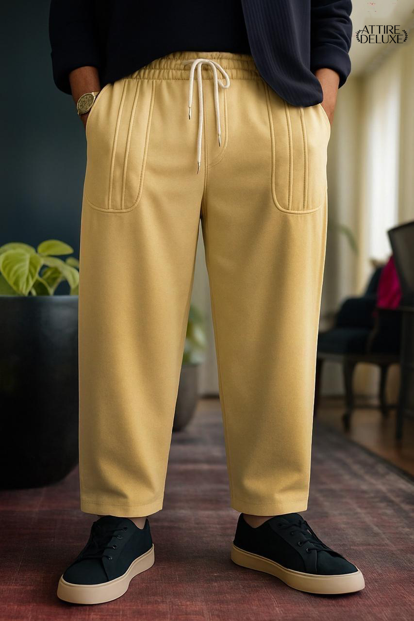 Modern Relaxed-Fit Baggy Trousers with Drawstring Detail