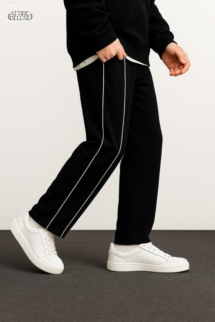 Sleek Side-Stripe Straight-Leg Trousers for Everyday Comfort
