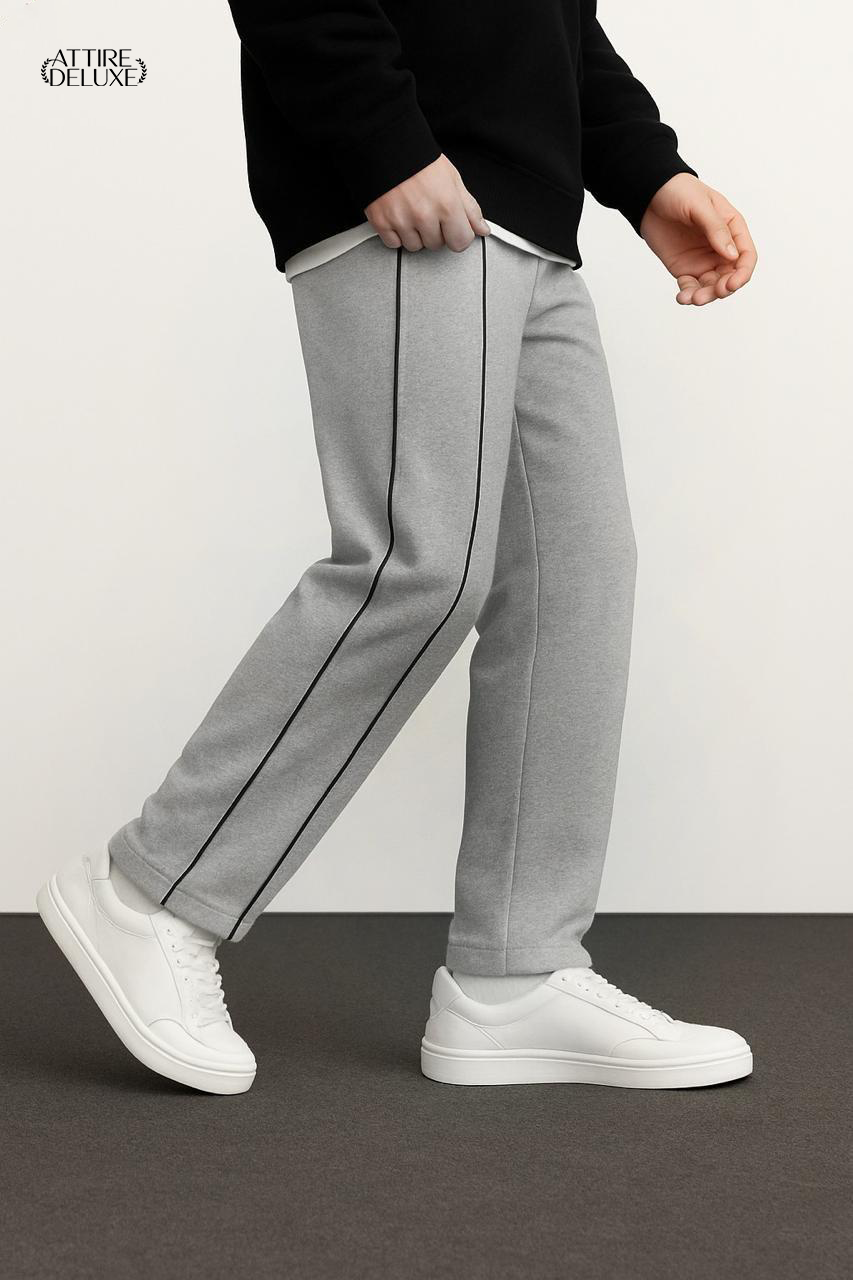 Sleek Side-Stripe Straight-Leg Trousers for Everyday Comfort
