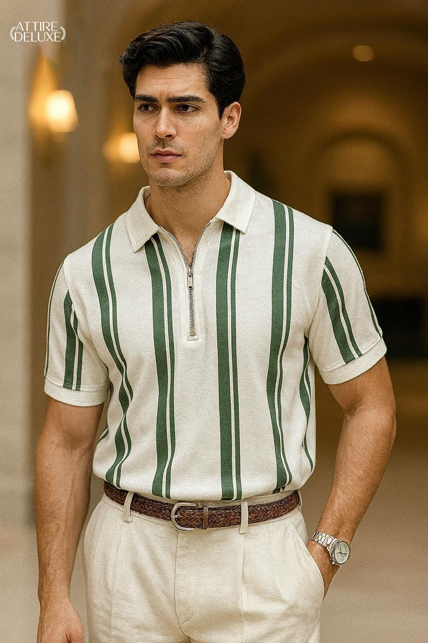 "Heritage Zip-Collar Knit – Timeless Old Money Edition"